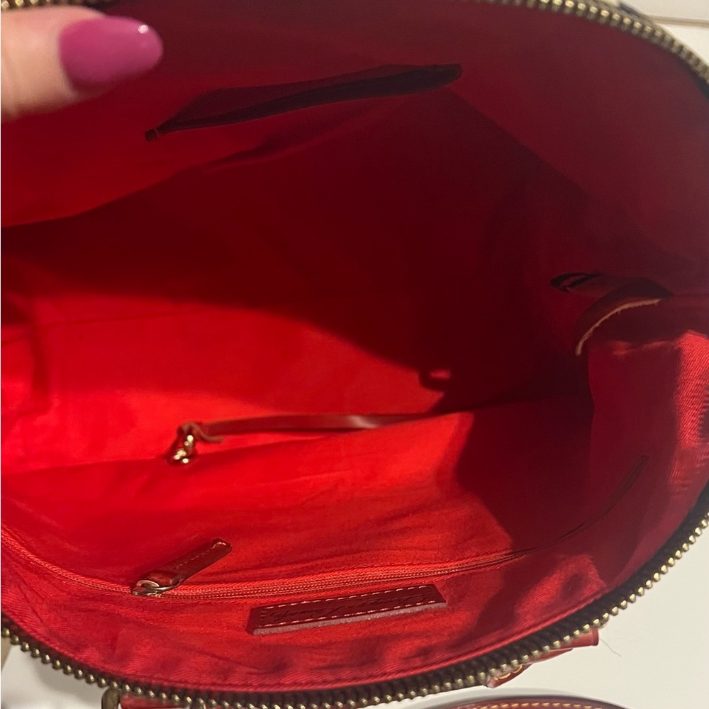 Dooney & Bourke Red Trim Zebra Print Satchel - Picture 11 of 11